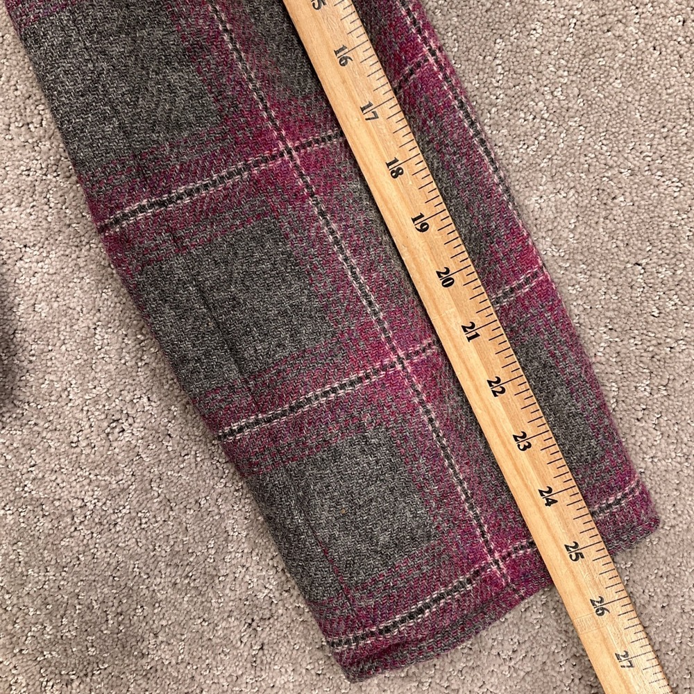 Talbots Skirt Suit Womens 16 Gray‎ Magenta Pink Plaid Heritage Office Tweed VTG - Picture 8 of 16